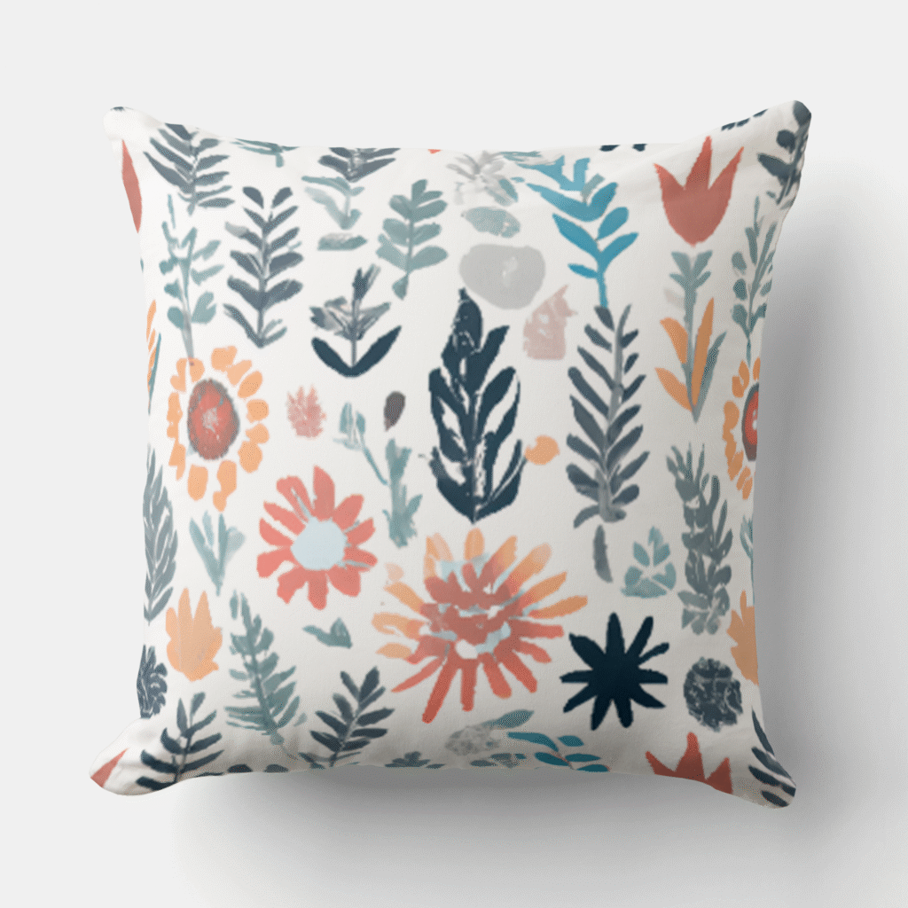 Zazzle Floral Fusion Seamless Pattern Throw Pillow Front 1024x1024