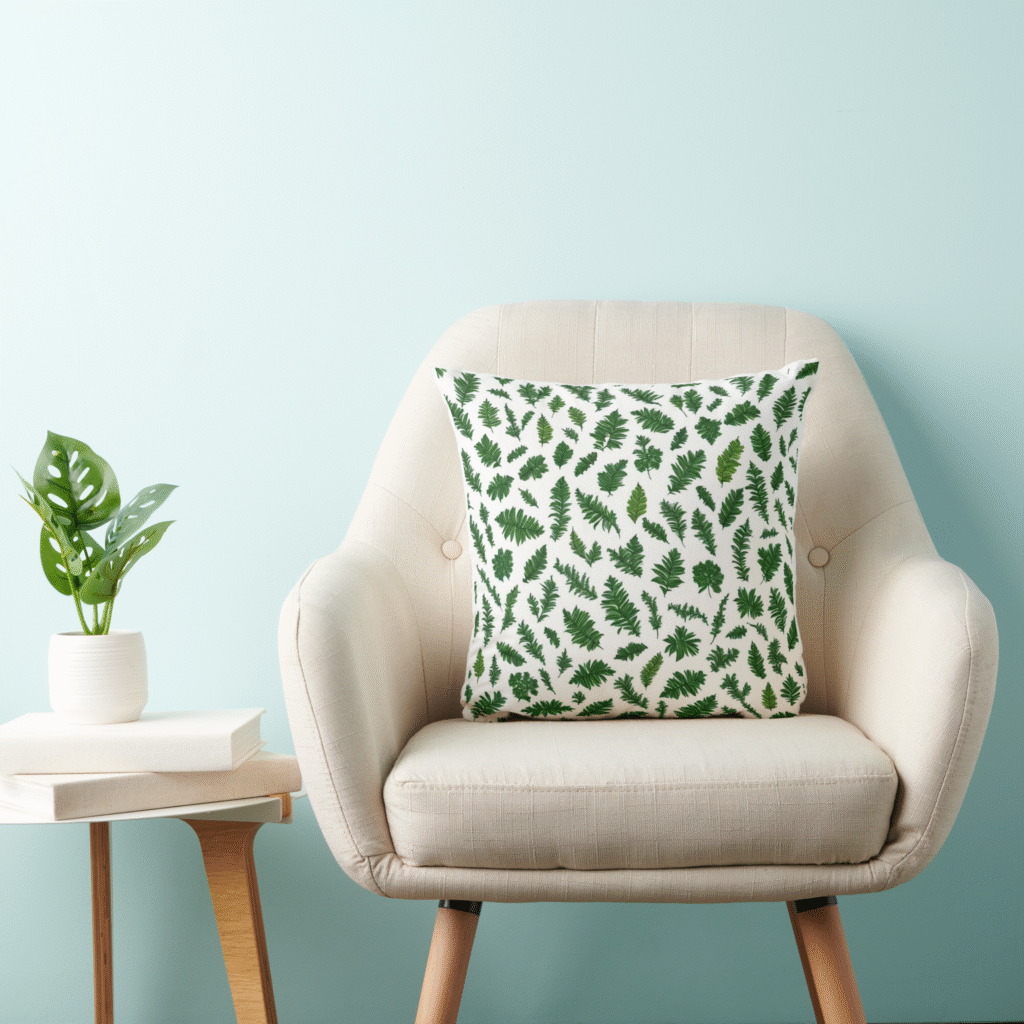 Zazzle Seamless patterns featuring various plants flower throw pillow (Chair)